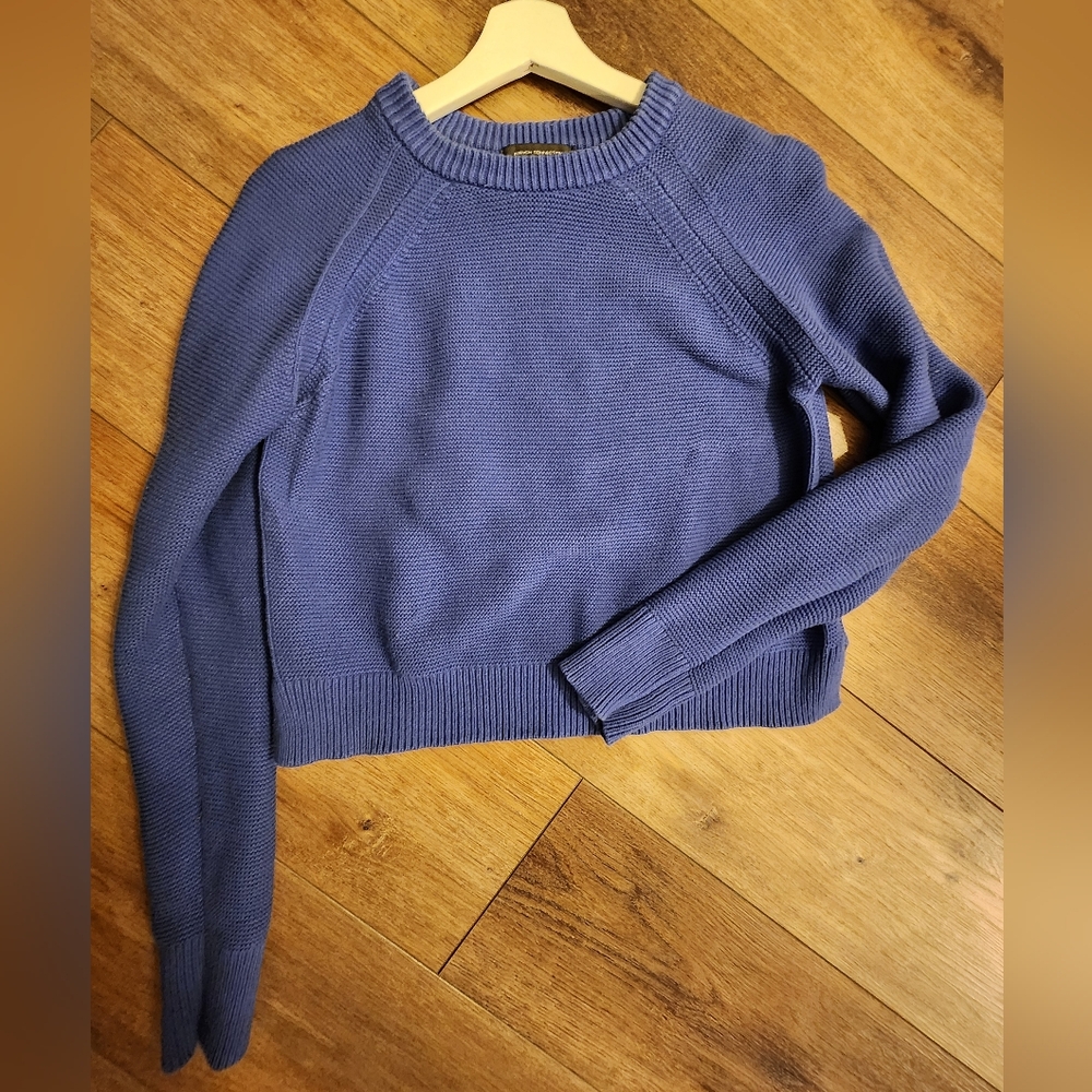 French Connection Blue Knit Pullover, 100% Cotton